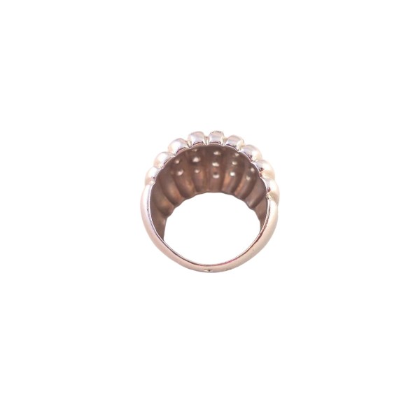 BAGUE JONC BOMBÉ DIAMANTS EN OR 18K