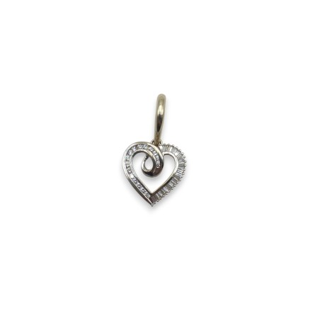 PENDENTIF COEUR DIAMANTS POUR 1,20CT EN OR 18K