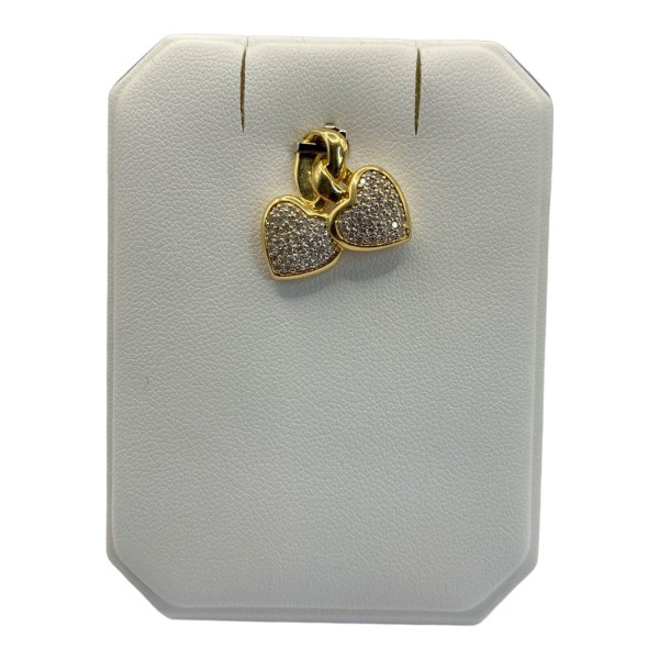 PENDENTIF DOUBLE COEURS DIAMANTS EN OR 18K