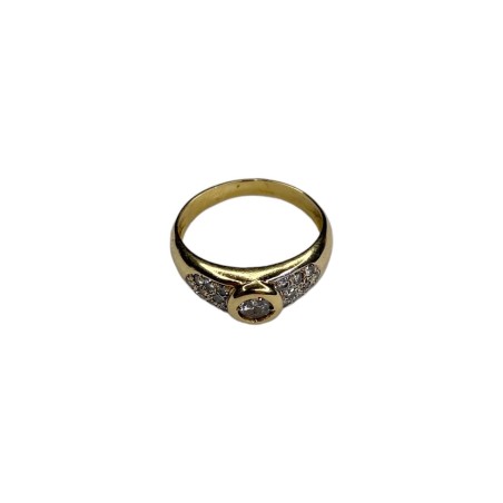 BAGUE JONC DIAMANTS EN OR 18K