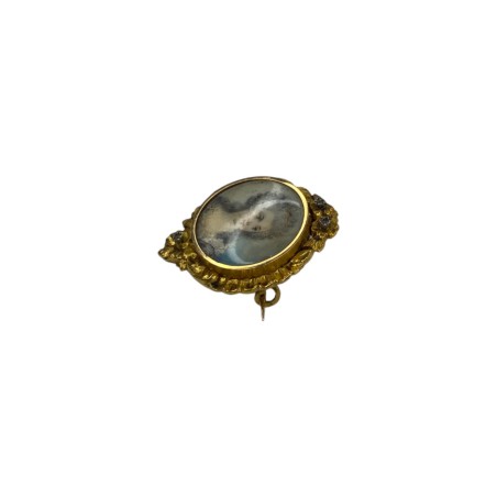 BROCHE ANCIENNE MINIATURE ET DIAMANTS EN OR 18K