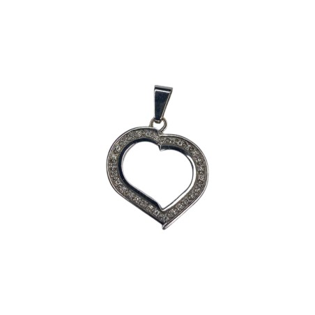 PENDENTIF COEUR DIAMANTS EN OR 18K