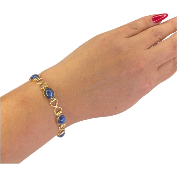 BRACELET CABOCHONS SAPHIRS EN OR 18K