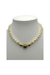 COLLIER PERLES DE CULTURE ET MOTIF  SAPHIR ET DIAMANTS