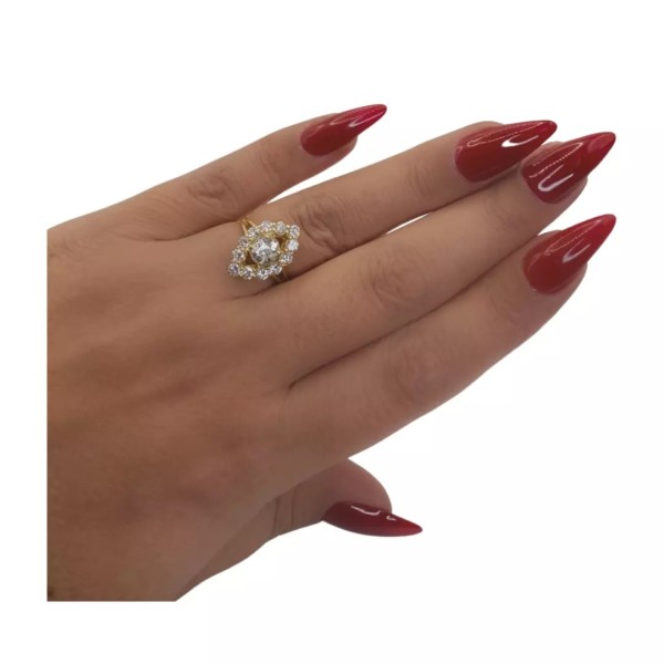 BAGUE NAVETTE DIAMANTS EN OR 18K