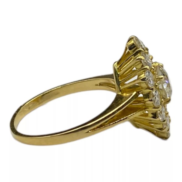 BAGUE NAVETTE DIAMANTS EN OR 18K