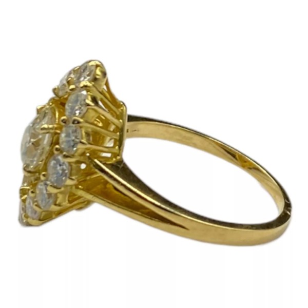 BAGUE NAVETTE DIAMANTS EN OR 18K