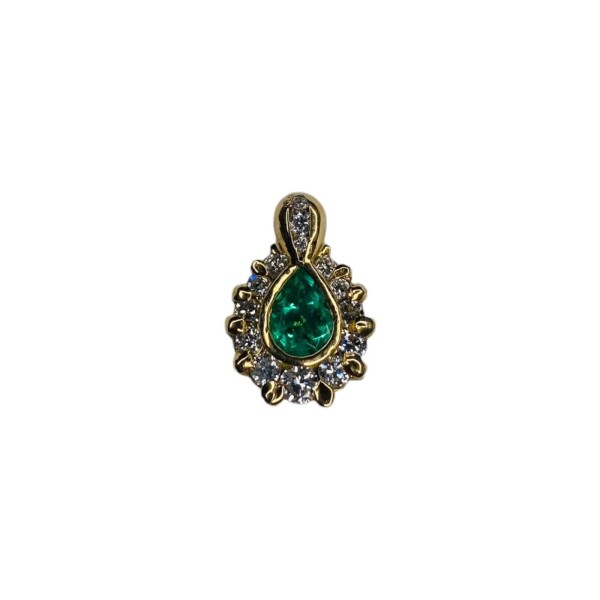 PENDENTIF ÉMERAUDE ET DIAMANTS EN OR 18K