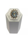 BAGUE FLEUR AIGUE MARINE ET DIAMANTS EN OR 18K