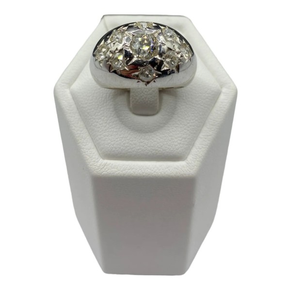 BAGUE JONC BOMBÉ DIAMANTS EN OR 18K