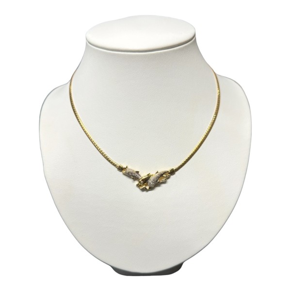 COLLIER MOTIFS DAUPHINS DIAMANTS EN OR 18K