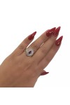 BAGUE OVALE RUBIS ET DIAMANTS EN OR 18K