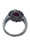 BAGUE OVALE RUBIS ET DIAMANTS EN OR 18K