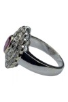 BAGUE OVALE RUBIS ET DIAMANTS EN OR 18K