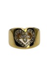 BAGUE JONC COEUR DIAMANTS EN OR 18K