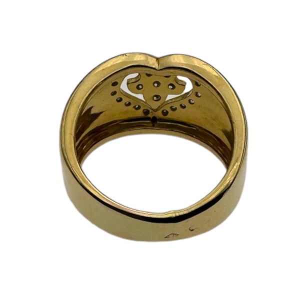 BAGUE JONC COEUR DIAMANTS EN OR 18K