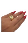 BAGUE JONC COEUR DIAMANTS EN OR 18K