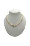 COLLIER DE PERLES FERMOIR COEUR DIAMANT EN OR 18K