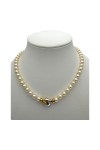 COLLIER DE PERLES FERMOIR COEUR DIAMANT EN OR 18K