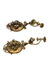 PAIRE DE PENDANTS ANCIENS PERLES ET DIAMANTS EN OR 18K