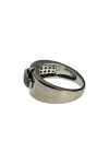 BAGUE GUY LAROCHE DIAMANTS BLANCS ET NOIRS EN OR 18K