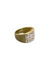 BAGUE JONC DIAMANTS TAILLE PRINCESSE  EN OR 18K