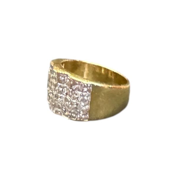 BAGUE JONC DIAMANTS TAILLE PRINCESSE  EN OR 18K