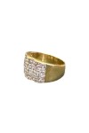 BAGUE JONC DIAMANTS TAILLE PRINCESSE  EN OR 18K