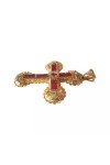 PENDENTIF CROIX RUBIS DE SYNTHÈSE EN OR 18K