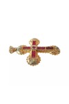 PENDENTIF CROIX RUBIS DE SYNTHÈSE EN OR 18K