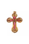 PENDENTIF CROIX RUBIS DE SYNTHÈSE EN OR 18K