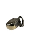 BAGUE RUBAN DIAMANTS BLANCS ET NOIRS EN OR 18K