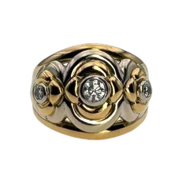 BAGUE GODRONS DIAMANTS EN OR 18K