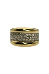 BAGUE JONC GODRONS DIAMANTS EN OR 18K