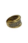 BAGUE JONC GODRONS DIAMANTS EN OR 18K