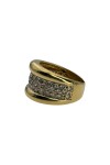 BAGUE JONC GODRONS DIAMANTS EN OR 18K