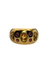 BAGUE JONC CITRINES ET RUBIS EN OR 18K