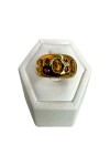 BAGUE JONC CITRINES ET RUBIS EN OR 18K