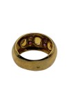 BAGUE JONC CITRINES ET RUBIS EN OR 18K