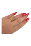 BAGUE JONC CITRINES ET RUBIS EN OR 18K