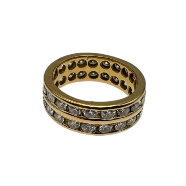 BAGUE ANNEAU DOUBLE 2,60 CT DE DIAMANTS EN OR 18K