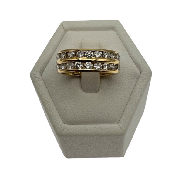 BAGUE ANNEAU DOUBLE 2,60 CT DE DIAMANTS EN OR 18K