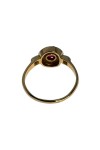 BAGUE RONDE RUBIS DE SYNTHESE ET DIAMANTS EN OR 18K