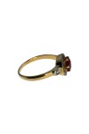 BAGUE RONDE RUBIS DE SYNTHESE ET DIAMANTS EN OR 18K