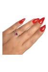 BAGUE RONDE RUBIS DE SYNTHESE ET DIAMANTS EN OR 18K