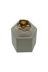 BAGUE CITRINE ET DIAMANTS VERS 1950 EN OR 18K