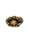 BAGUE CITRINE ET DIAMANTS VERS 1950 EN OR 18K