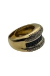 BAGUE JONC SAPHIRS ET DIAMANTS EN OR 18K