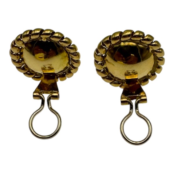 PAIRE DE CLIPS D'OREILLES PERLE DE MABÉ EN OR 18K