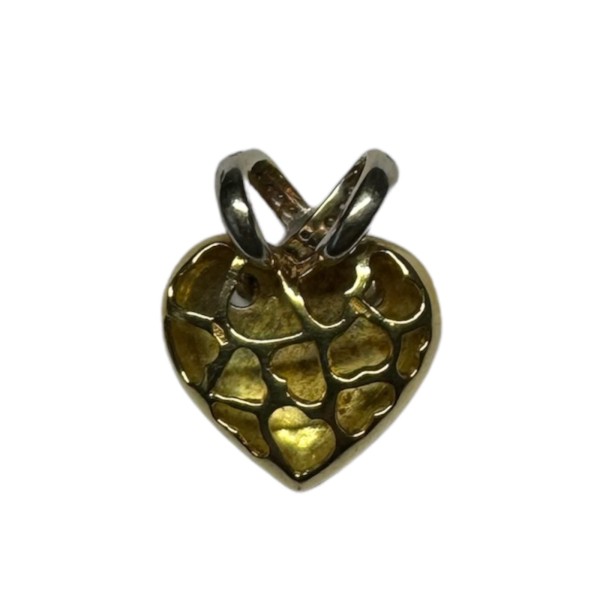 PENDENTIF COEUR BELIERE CROISEE DIAMANTS EN OR 18K